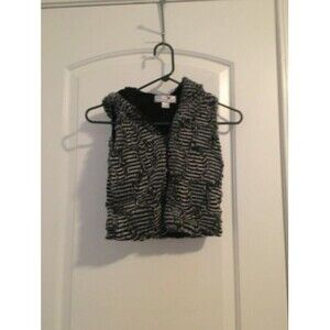 Widgeon Girls Zebra Print Zip Up Faux Fur Vest Jacket Size 5